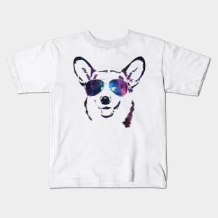 Galaxy Corgi's Sunglasses Kids T-Shirt